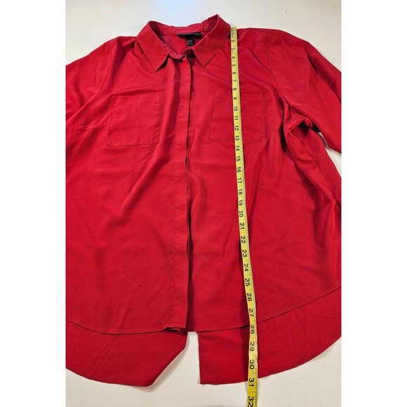Lane Bryant size 18/20 career casual red tunic button up split back top ^ - Picture 6 of 6